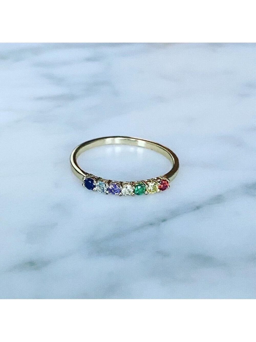 Multi Colour Stone Ring - Picture 2 of 5